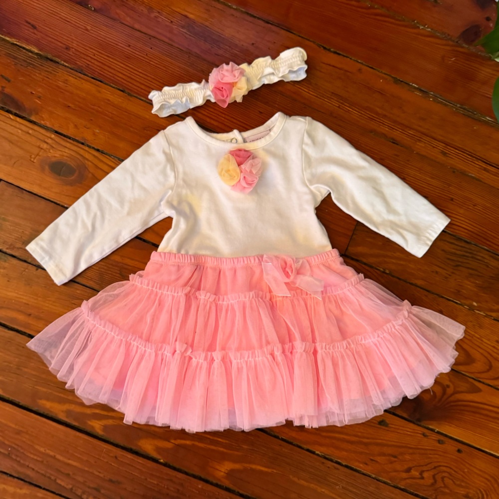 Savannah TuTu Dress White & Pink Size 6 Months